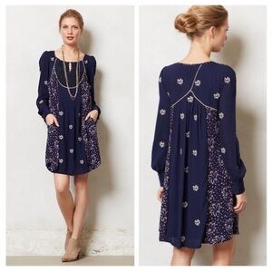 NWT Anthropologie • Embroidered Dahlia Shift Dress